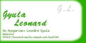gyula leonard business card